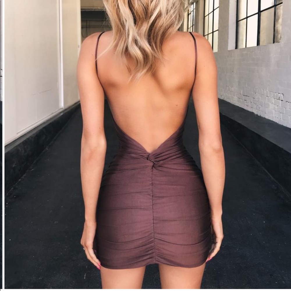 Ally Chocolate Mini Dress - Picture 9 of 11